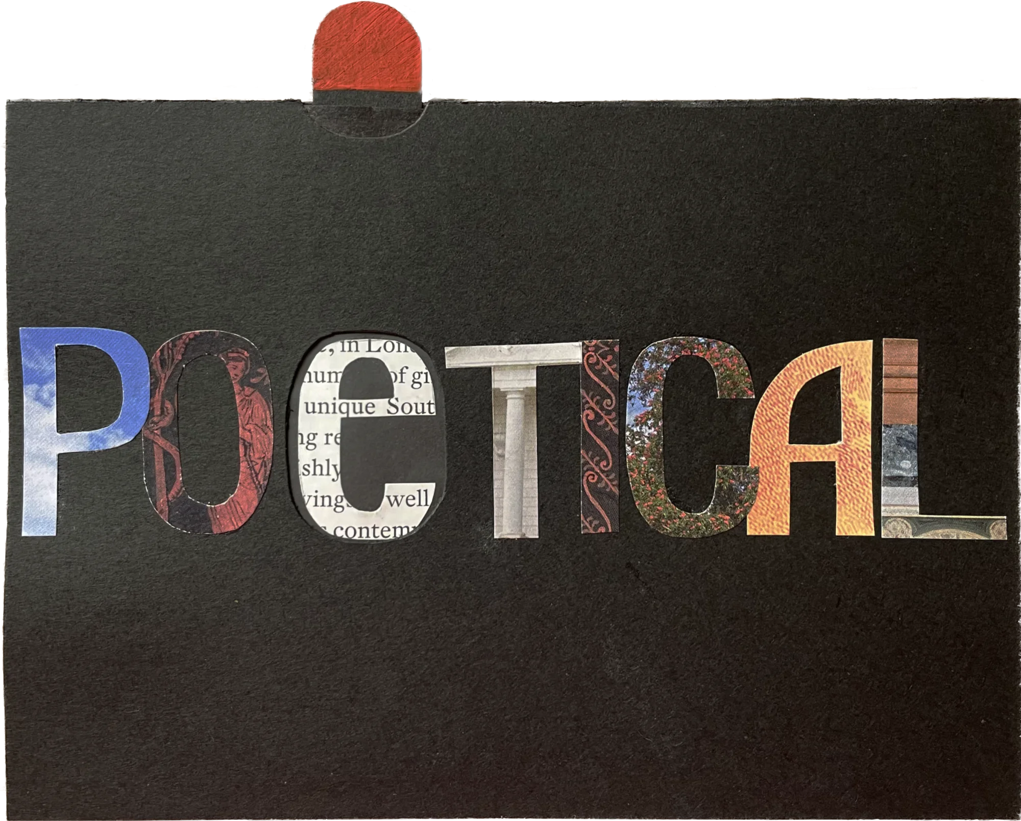 Poetical inscription on the black backgound