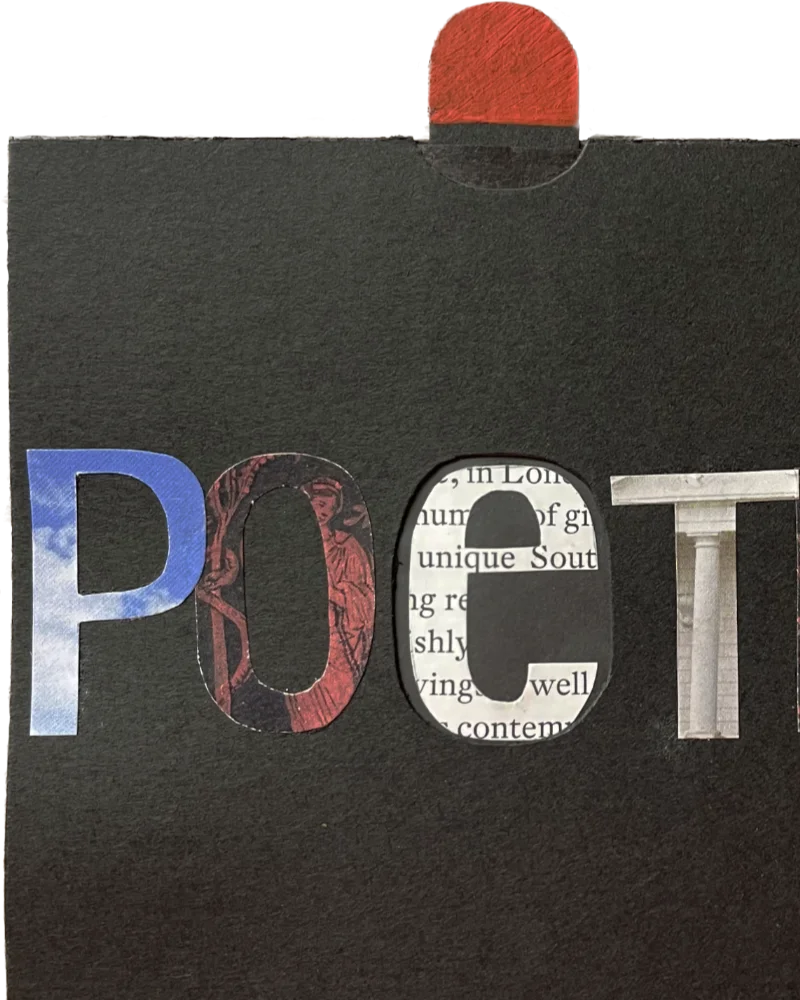 Poet inscription on the black backgound
