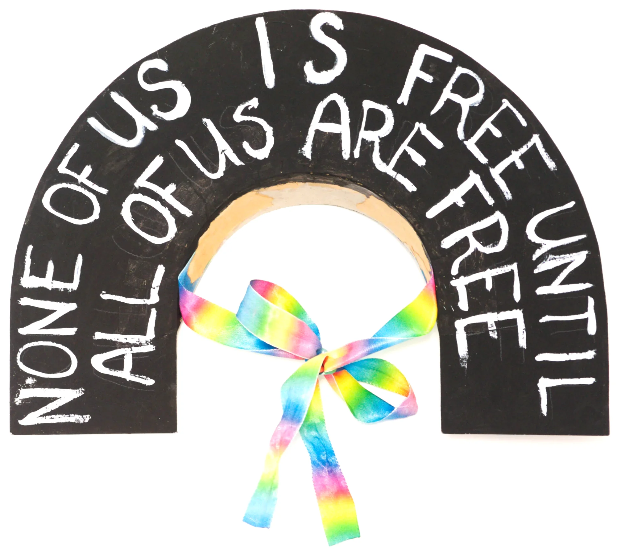 None of us is free until all of us are free inscription on the back side of the kokoshnik