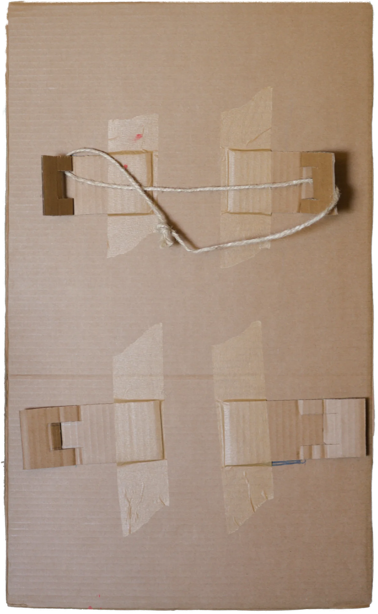 Back side of the poster with mounts for a backpack